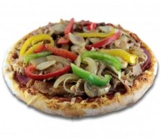 Tomaat, kaas, paprika, ham, ui en oregano